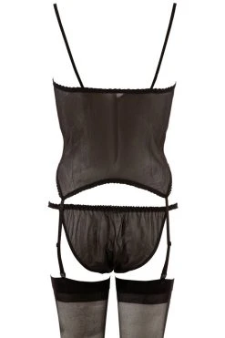 Cottelli Lingerie Guêpière Transparente Noire -sex shop 206695 2