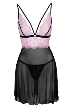 Cottelli Lingerie Nuisette Rose Noire 2 Cottelli Lingerie Nuisette Rose Noire -sex shop 2741342 1