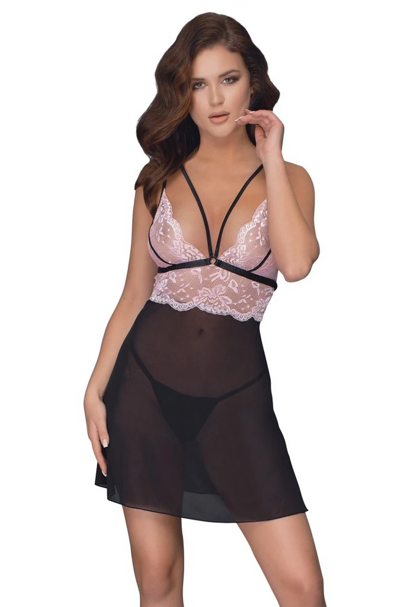 Nuisette Rose noire Cottelli Lingerie Nuisette Rose Noire -sex shop 2741342 3