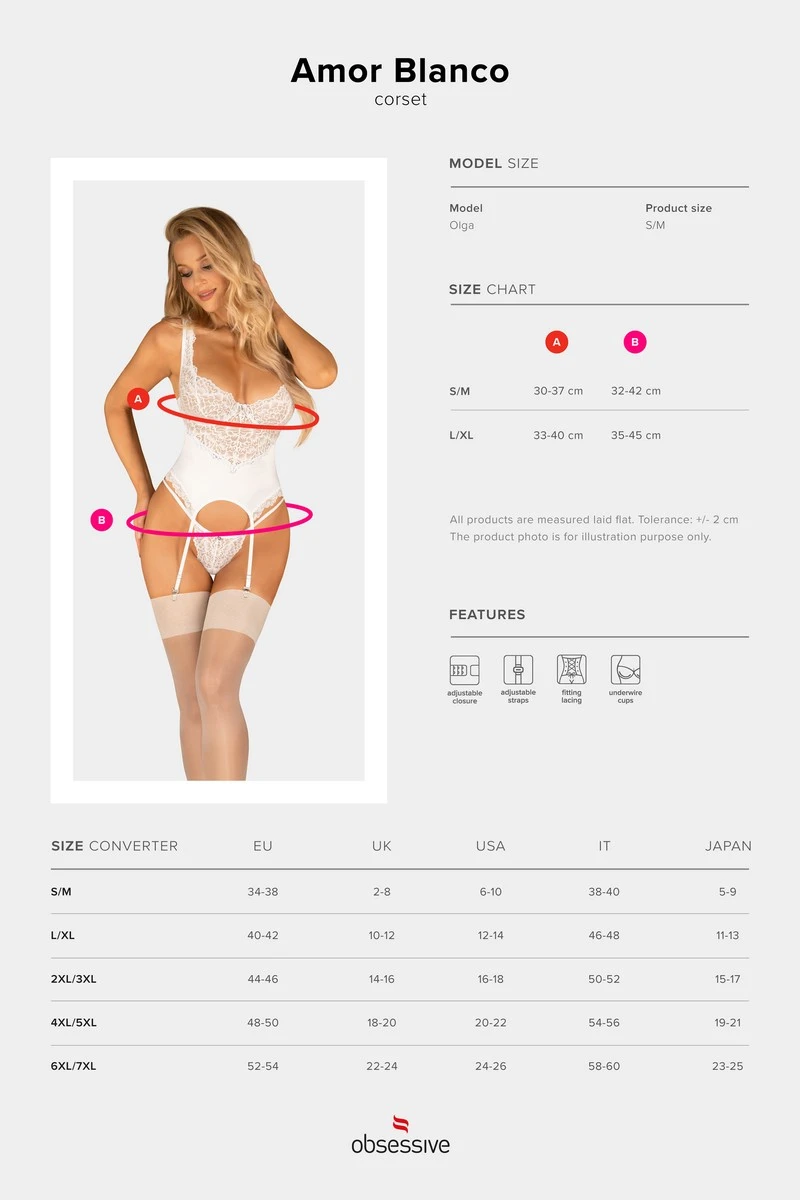 Corset Amor Blanco Obsessive Corset Amor Blanco -sex shop amor blanco corset