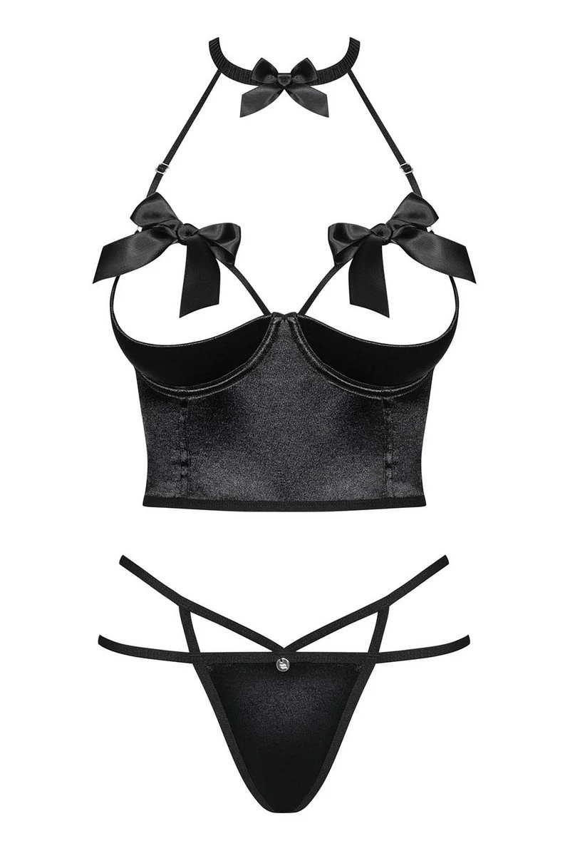 Ensemble bustier Delishya Obsessive Ensemble Bustier Delishya -sex shop delishya set noir obsessive 2
