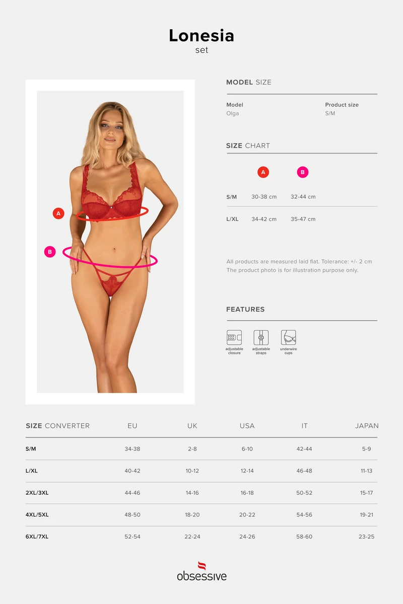 Ensemble rouge Lonesia Obsessive Ensemble Rouge Lonesia -sex shop lonesia set