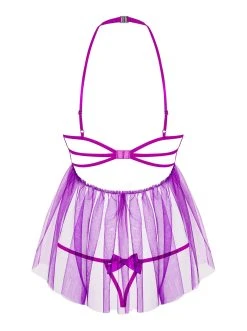 Obsessive Babydoll Redresse-seins Delishya -sex shop obsessive delishya babydoll purple back packshot