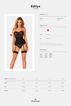 Obsessive Corset Noir Editya -sex shop obsessive editya corset