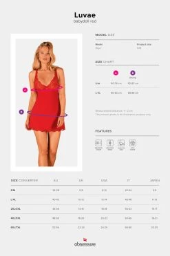 Obsessive Babydoll Luvae -sex shop obsessive luvae babydoll red