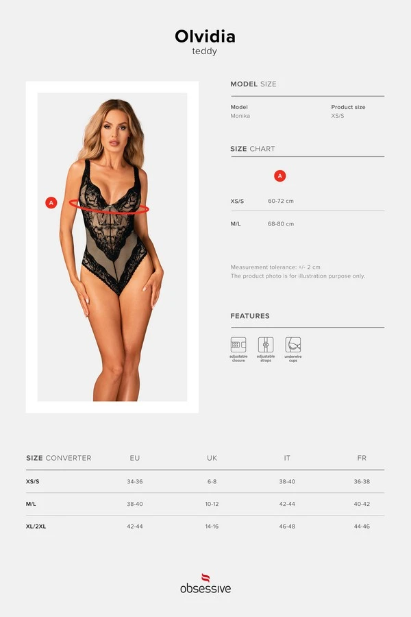 Body dentelle Olvidia Obsessive Body Dentelle Olvidia -sex shop obsessive olvidia teddy