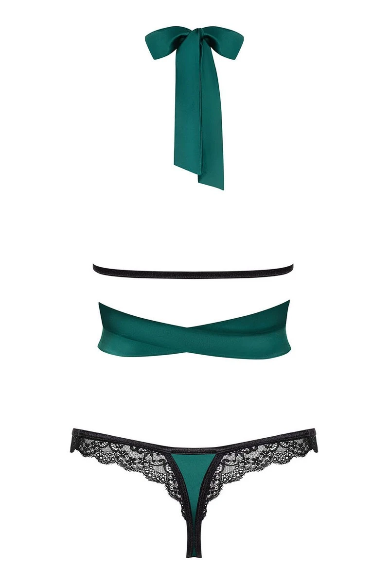 Ensemble Sensuelia vert Obsessive Ensemble Sensuelia Vert -sex shop obsessive sensuelia top thong green back packshot