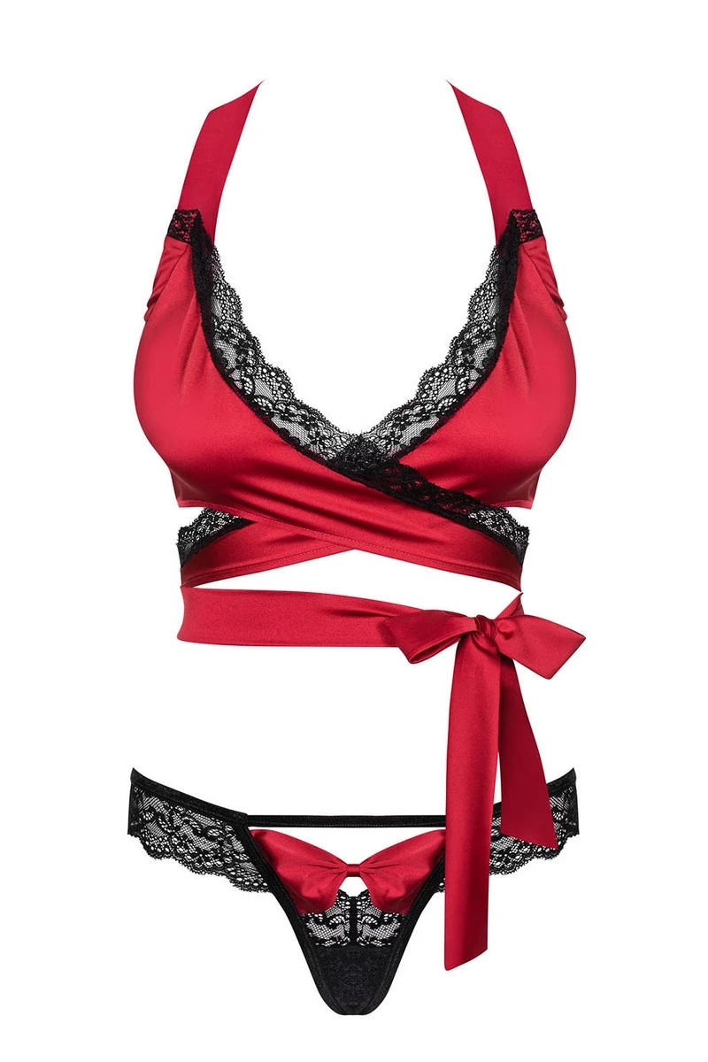 Ensemble Sensuelia rouge Obsessive Ensemble Sensuelia Rouge -sex shop obsessive sensuelia top thong red packshot