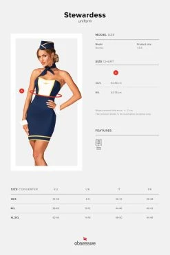 Obsessive Costume D'hotesse De L'air Stewardess -sex shop obsessive stewardess uniform