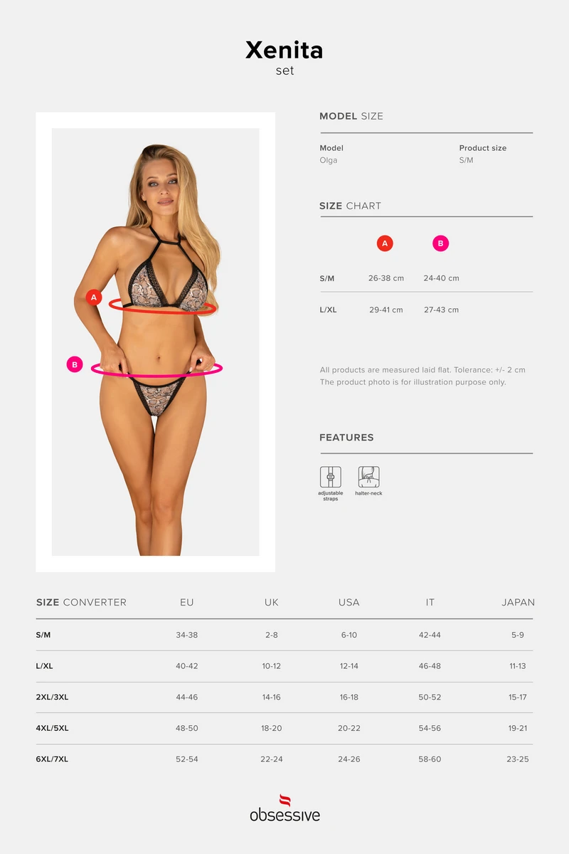 Ensemble léopard Xenita Obsessive Ensemble Léopard Xenita -sex shop obsessive xenita set size 5