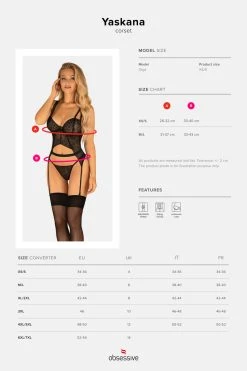 Obsessive Corset Noir Yaskana -sex shop obsessive yaskana corset