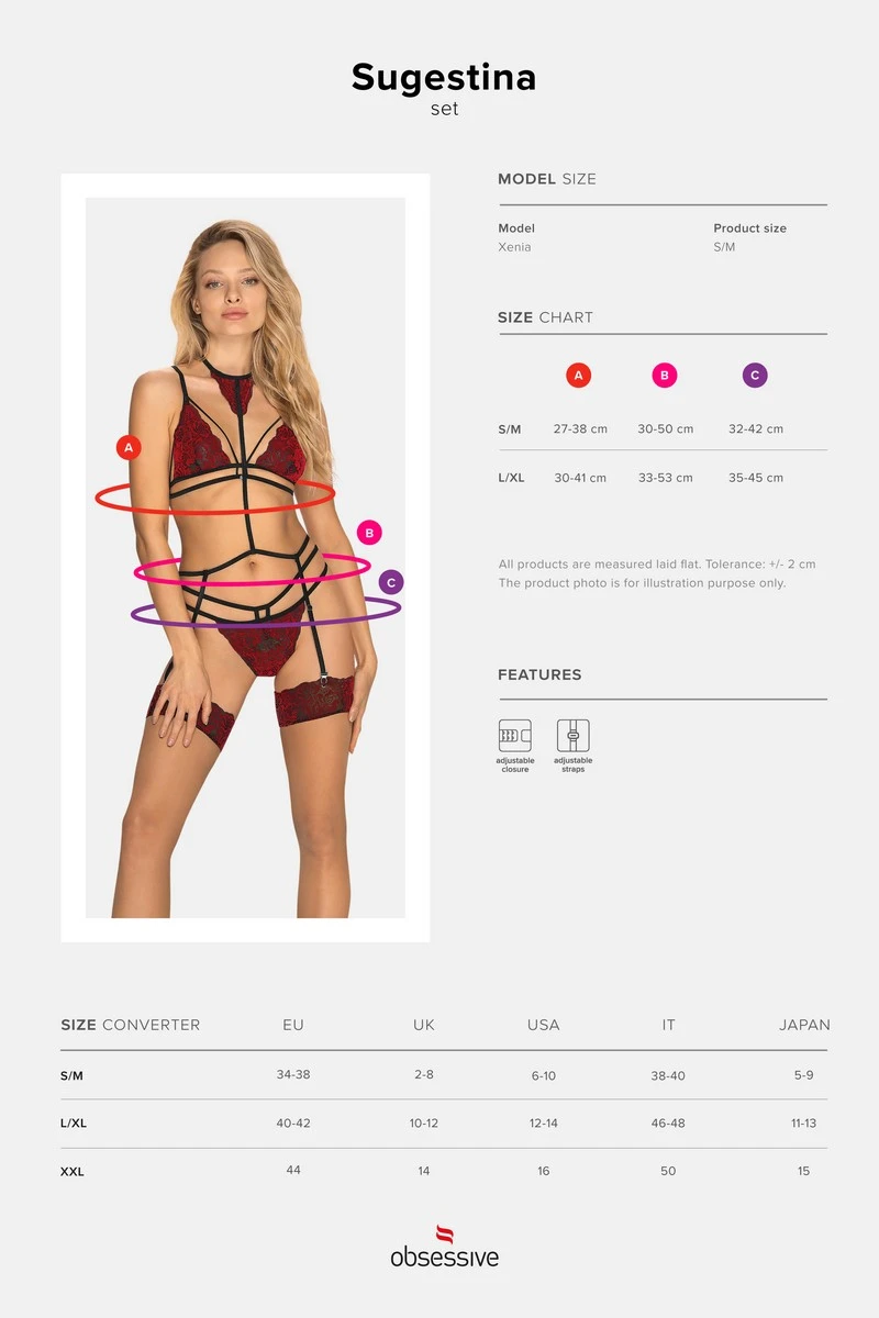 Ensemble jarretelles Sugestina Obsessive Ensemble Jarretelles Sugestina -sex shop sugestina set 1
