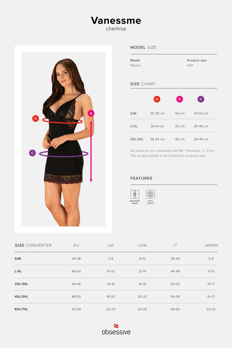 Nuisette grande taille Vanessme Obsessive Nuisette Grande Taille Vanessme -sex shop vanessme chemise